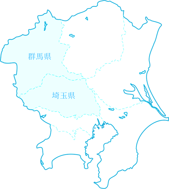 群馬県・埼玉県エリアの地図